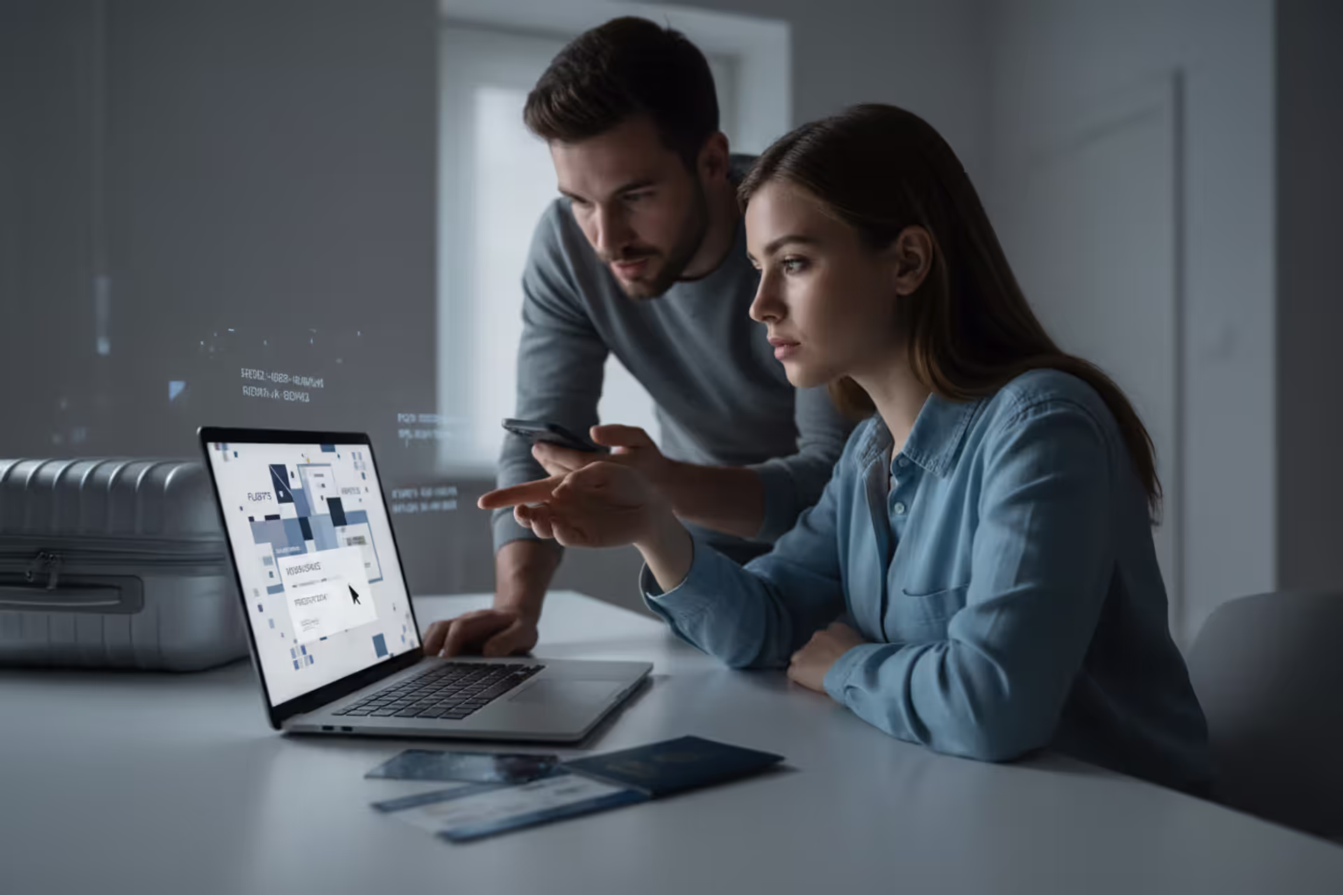 Traveler deciding whether to add travel insurance during online booking